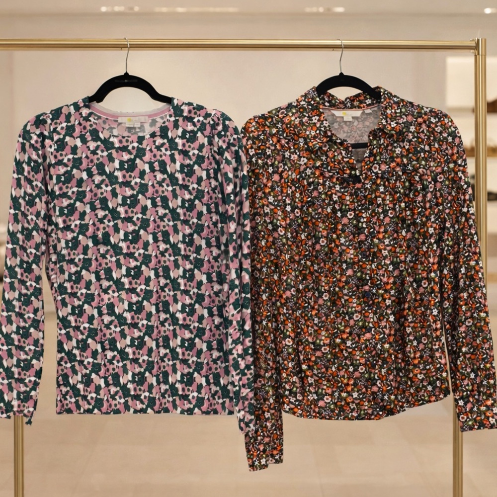 ***Boden bundle**** Two Boden Pink and Black Floral Tops